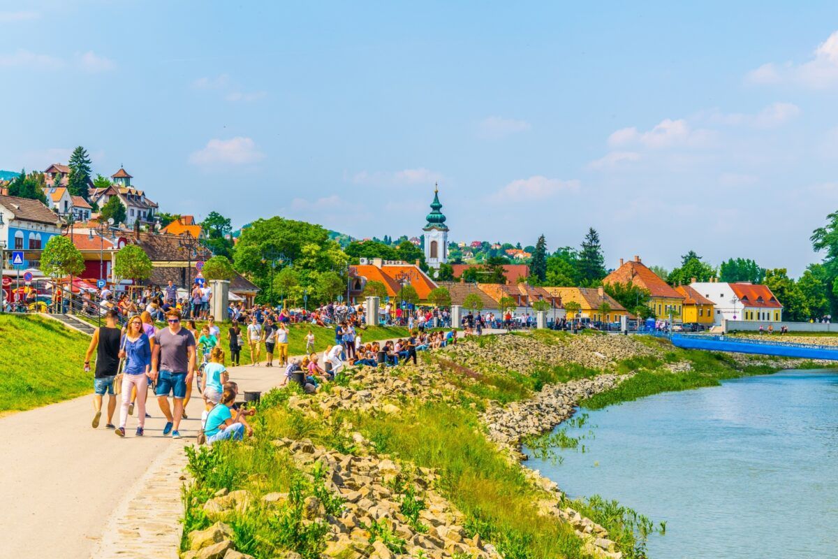 Szentendre,,Hungary,May,22,,2016:,People,Are,Walking,On,The
